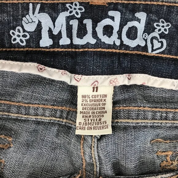 Women's Y2K Mudd Indie Grunge Low Rise Mid Wash Faded Denim Bootcut Jeans / 11 - Picture 7 of 7